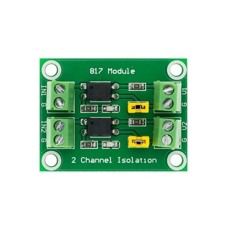 PC817 two-channel optocoupler isolation module