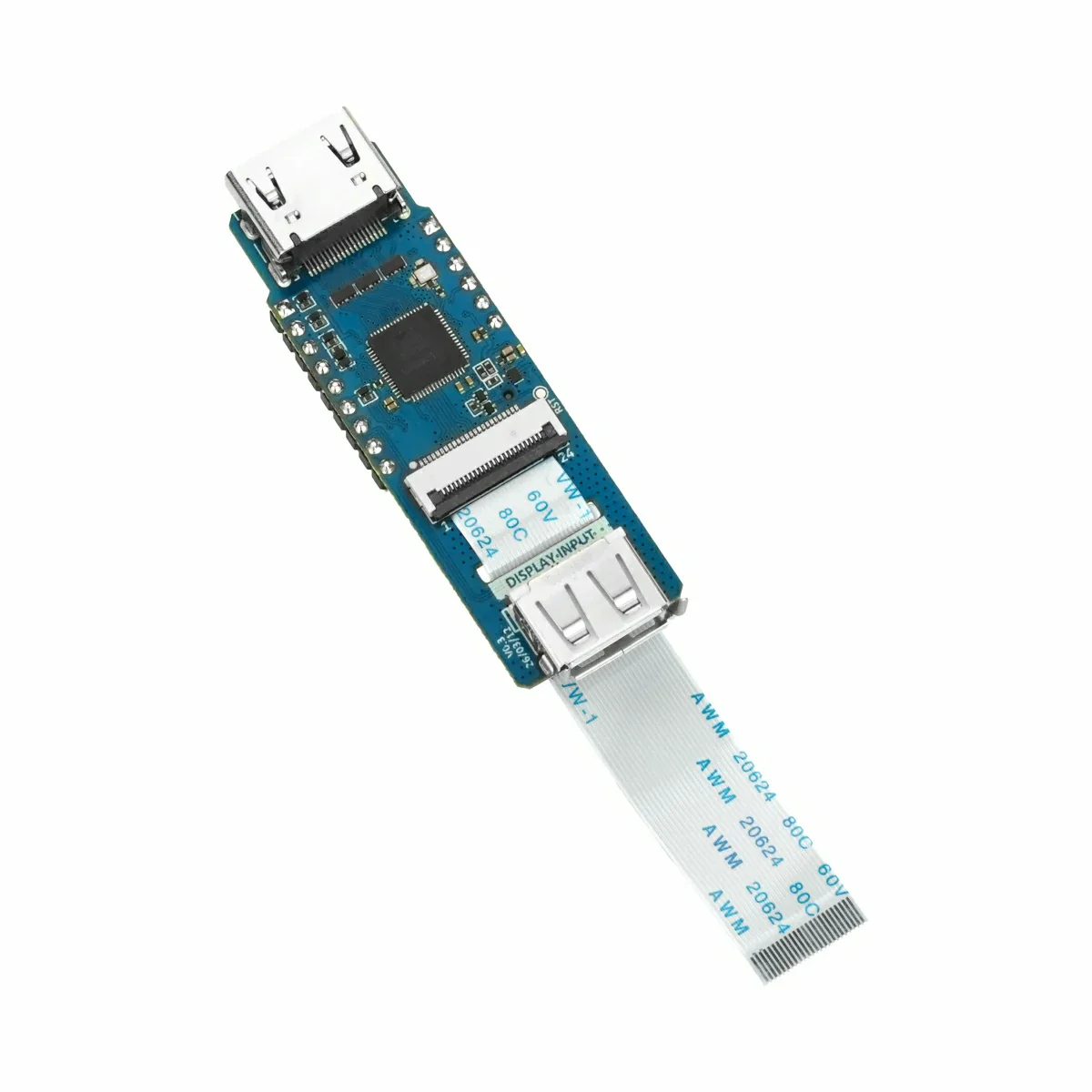 M5Stack Add-on Display In: an LT6911D capture module with an HDMI socket and a 24-pin flat cable
